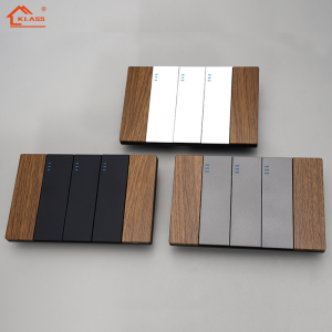 New Design Mexico South America Standard Wall Light Switches with Wood Decoration Big Panel for Electric Power Socket and Switch