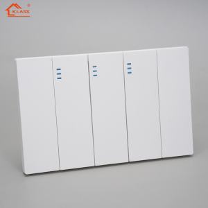 KLASS Mexico South America Standard White Big Panel 3 Gang Wall Light Switches with 16A 250V USB Type C Socket for Electrical