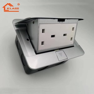 Home use 250V 13A UK double socket floor mounting electrical plugs socket outlet