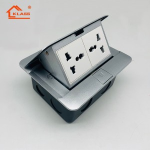 Aluminum Alloy Panel Universal 6 Hole 2 Way Pop Up Floor Socket