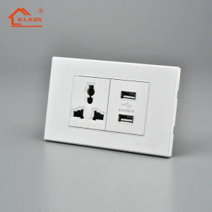 KLASS US Glass Panel Double Smart Wifi Wall Socket Phone Google Voice Operated Tuya Smart Home System