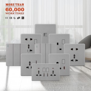 New design UK BS standard super slim switches and socket with multicolor Skin feel touching panel for home wall light switches