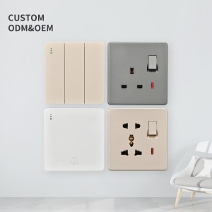 Factory price UK standard light switches with super slim Skin feel touching PC switch panel for home electric wall switch socket