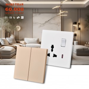 New arrival British UK standard super slim wall light switches with 1/2/3/4 gang multiple color panel for home electric switch