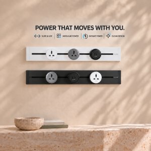 Detachable & Movable Wall Power Track Socket with USB & Type-C