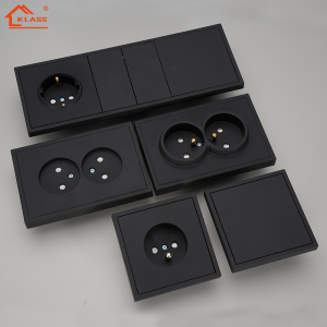 KLASS European GCC CE Approval Wall Light Switch with 1/2/3/4 Gang Plastic Frame Panel Screwless Selflock for Home Shuko Socket
