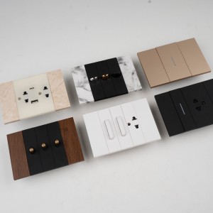 118 Type Double Pole Wall Switch Socket US Standard Matte Black Champagne Gold KLASS Luxury Interior Villa Project Design