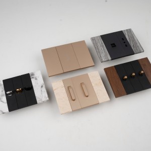 US Standard Double Pole Socket Switch Champagne Gold Panel Child Safety Shutter KLASS 118 Type High End Interior Boutique