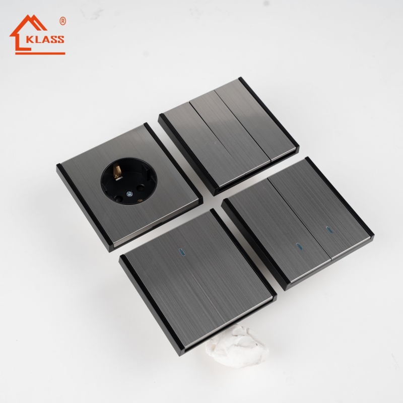 KLASS KCC Series European Standard Sockets and Switch with 2P Schuko French Socket Plastic Panel and Frame for Home Wall Switch