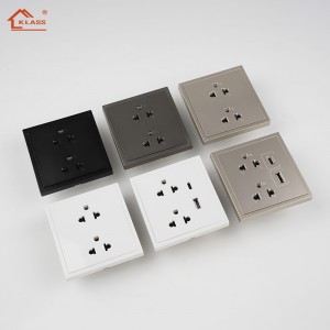 Manufacturers 86 Double Thailand Socket 13A 250V Switches and Sockets CE/CB/UKCA Plastic Frame USB Type C Port Wall Light Switch