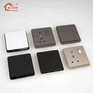 JA8 Multi Gang Glossy PC UK Standard Light Switch and Universal Power Socket Combination with LED Indicator
