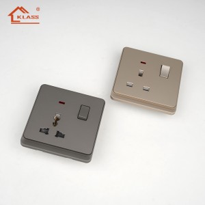 JA8 UK Standard 13A Switched Socket with Switch High Gloss PC Panel Wall Plug Socket with LED Indicator Light