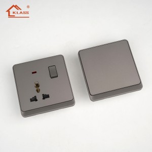 JA8 Two Tone Contrast Electroplated Frame UK Standard Wall Switch and Socket Luxury Champagne Gold 13A Socket
