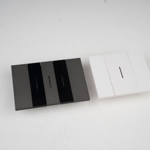 US Standard Double Pole Wall Switch Two Tone Contrast Panel Child Safety Shutter KLASS 118 Type Smart Home Lighting Control