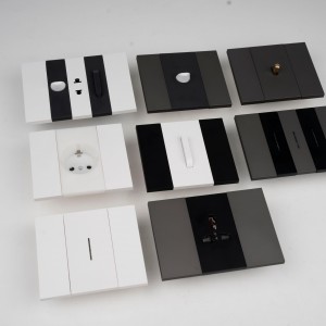 US Standard Double Pole Electrical Switch Luxury Two Tone Contrast Modular Combination KLASS 118 Architecture Building Style