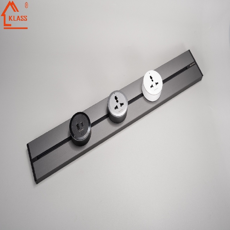 Office Desk Electric Socket Outlet Power Rail Track System Wall Socket Type