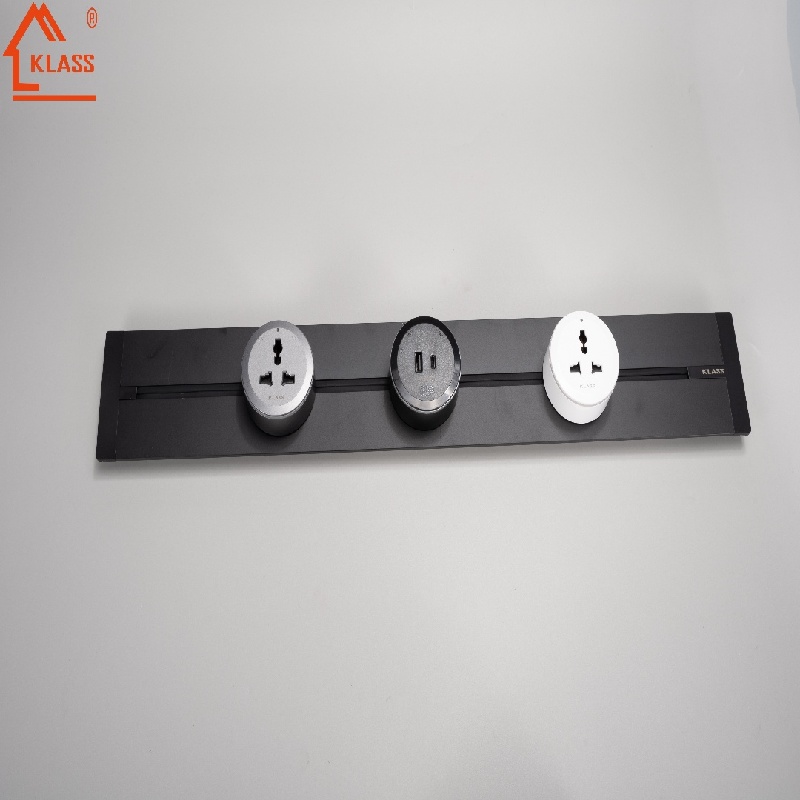 New Smart Home Plug Power Rail System Sliding Socket for UK, US, and EU, Used for Fireplace and Kitchen