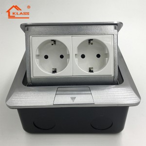 EU standard European or German schuko pop up aluminum Electric floor socket