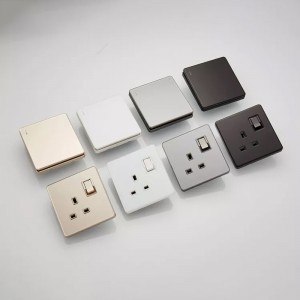 Wholesale high quality UK standard new design Acrylic glass panel electrical wall switches and socket