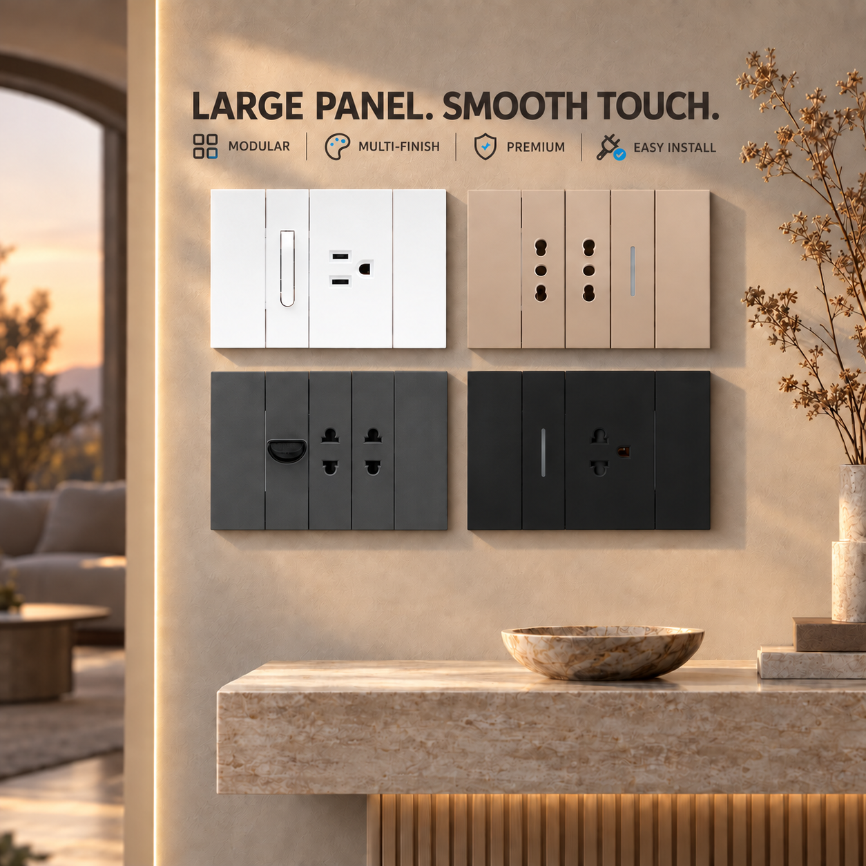 118 Type Double Pole Wall Switch Socket US Standard Marble Texture Slim Line Rocker KLASS Premium IP23 Decoration Apartment