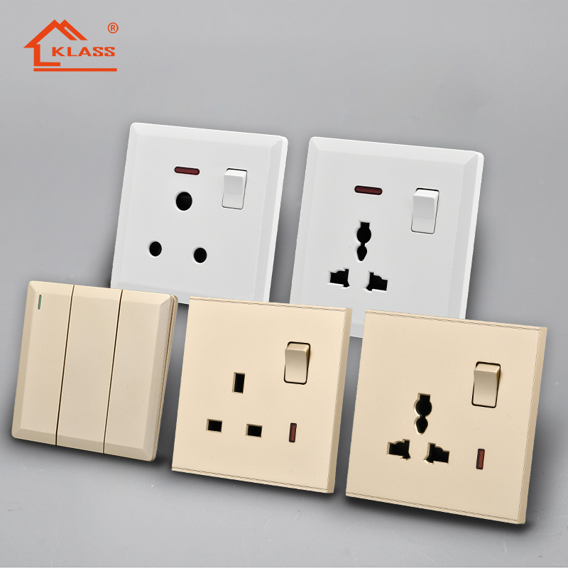 OEM High Quality Wall Switched Socket Supplier –  UK switch sockets 1gang 1way  switch gold grey white color universal electrical plug socket – SUNNY ELECTRICAL