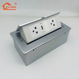 Slow Opening Pop Up Sliver color Multifunctional Outlet Socket desktop tabletop socket cable box